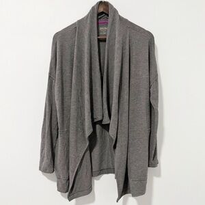Calvin Klein Womens Performance Cardigan Draped Open Front Gray Size Small Shrug